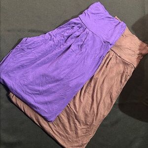 White Mark Purple and Brown Harem Pants
